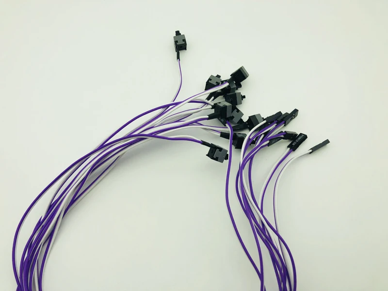 

10PCS Motherboard Cable Desktop Computer PC Case Reset Power Button SW Switch Power Cord Cable Re-start Switch Cable for Mining