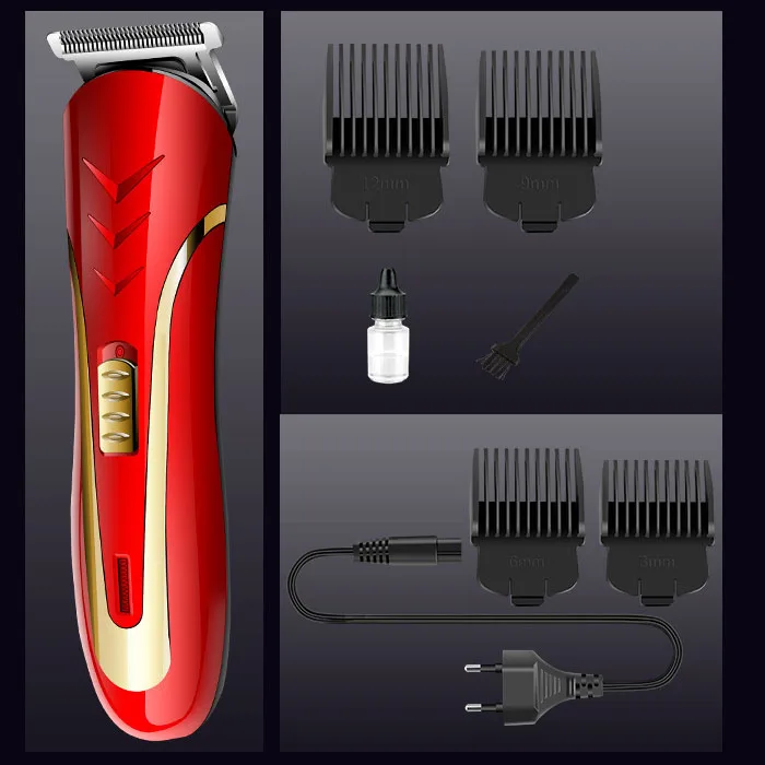 Kemei KM-1409 110-220 V 50/60Hz красный ABS Электрический Машинка для стрижки волос