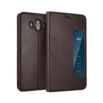

Luxury Genuine Leather Case For Huawei Mate 10 9 Pro Business Vintage View Window Flip Case For Huawei P10 Plus Cover Coque