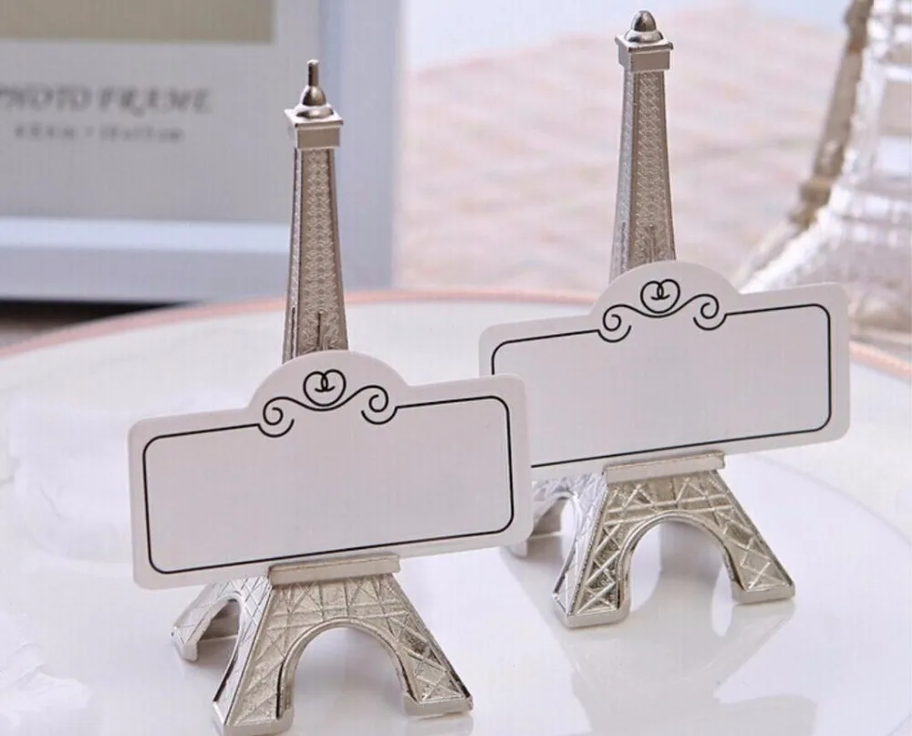 20pcs Evening In Paris Eiffel Tower Silver Finish Place Card