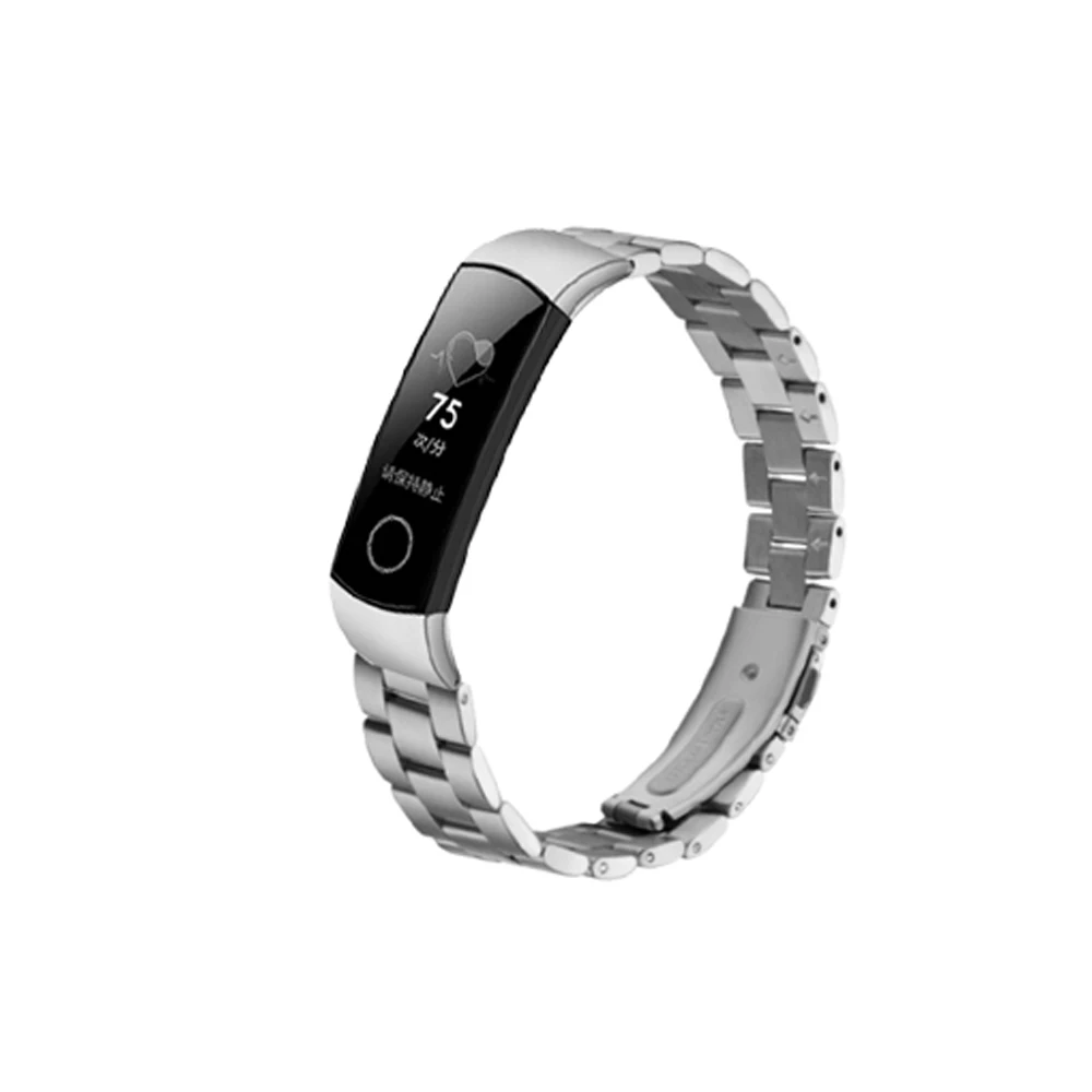 Hangrui браслет из нержавеющей стали Honor Band 4 ремешок для Honor Band 4 металлический ремешок для часов три бусины Рогатка Пряжка Застежка ремень
