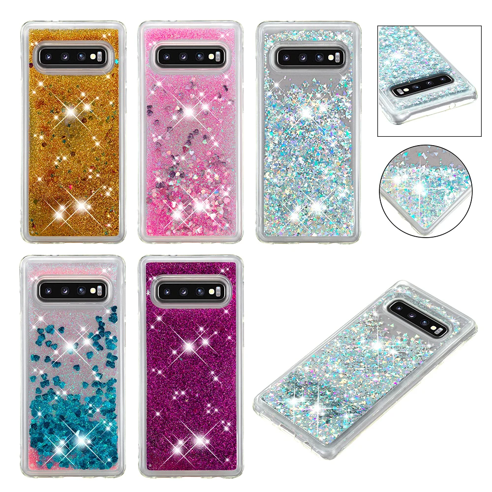 

Soft TPU Case For Samsung Galaxy S10 / S10+ Plus S10e Lite Liquid Glitter Dynamic Phone Silicone Cover Case