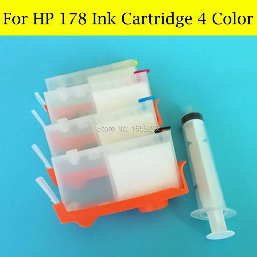 

4 Pieces/Lot 178 Ink Cartridge For HP Photosmart B109N B110A B209A B210A B210B B210C Printer With HP178 Auto Reset Chip