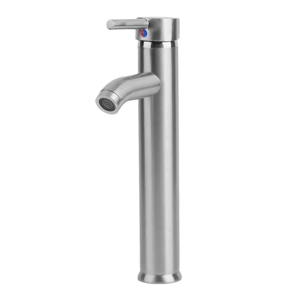 30cm Stainless Steel Tall Silver Bathroom Deck Mounted Vessel Sink