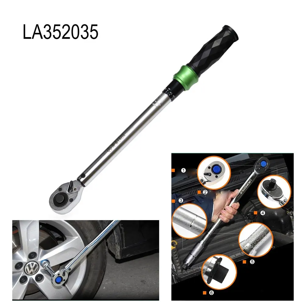 

LAOA LA352035 1/2" Drive Ratchet Click Torque Wrench 5-350n/m Reversible Spanner Hand Tool Bike Car Repair Twist Sockets