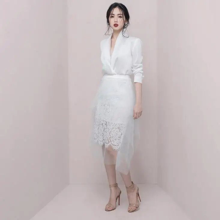 Lace deep v neck long suit formal suit Lace deep v neck long suit formal suit