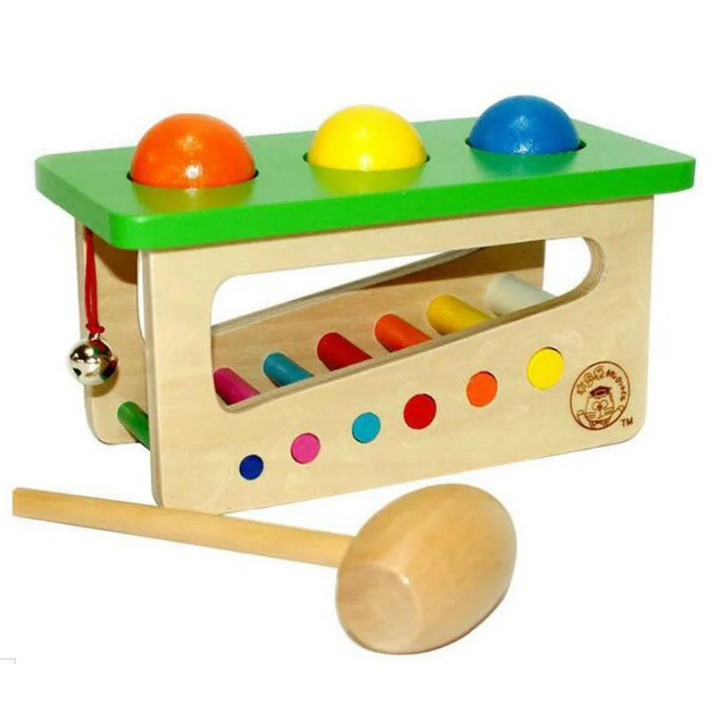 Wooden Sound Knocks Beat Balls Montessori Educational Toy For Children Puzzle Oyuncak Baby Montessori Material Ping Pong Table
