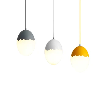 

Modern Creative Pendant Light Egg Shaped Glass Lampshade Living Room LED Pendant Lamp for Children Bedroom Lighting Fixtures