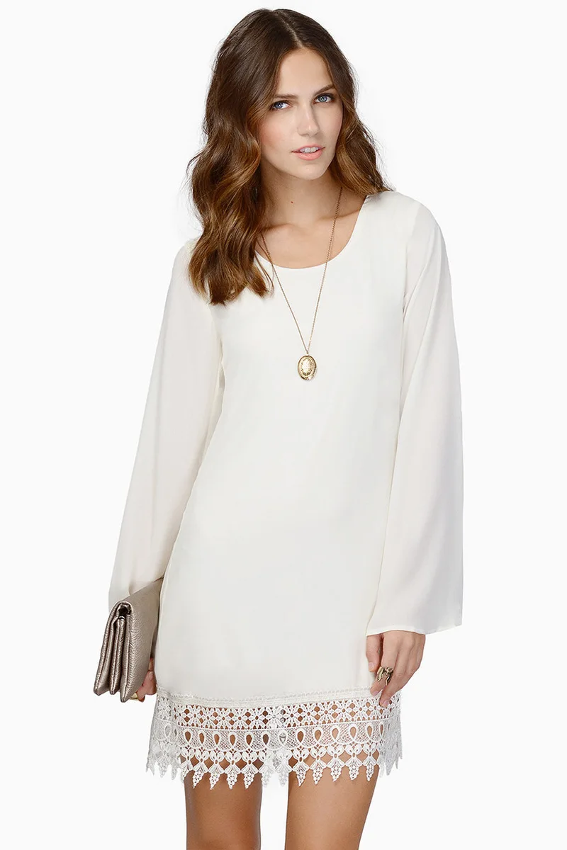 white loose chiffon dress