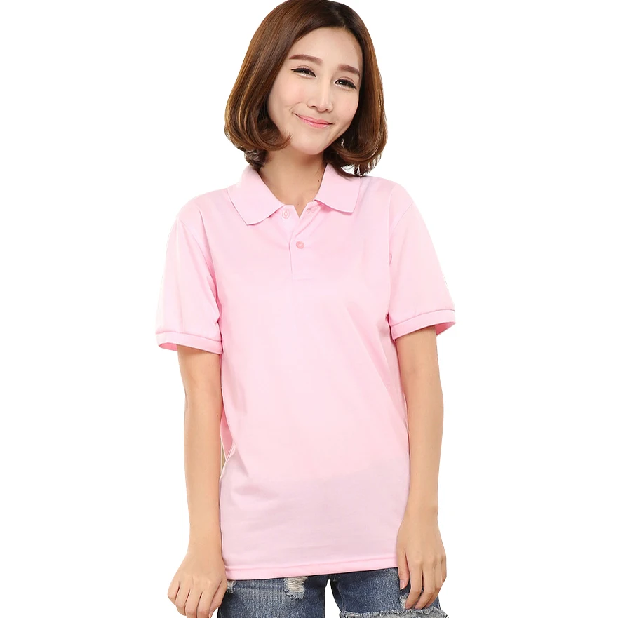 

Brand Summer Women Men Pure Color Camiseta Casual Polo Shirt Plus Size Breathable Cotton Polo Shirts for Ladies Tops S-3XL