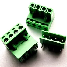 10 sets 5.08 4pin Right angle Terminal plug type 300V 10A 5.08mm pitch connector pcb screw terminal block Free shipping