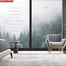 Лес английский текст Электростатическая пленка «замороженное стекло» гостиная спальня ванная комната раздвижная офисная дверь Солнцезащитная ПВХ непрозрачная пленка