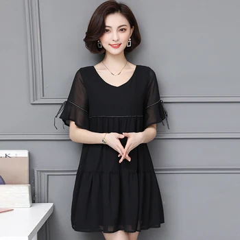 

Elegant Fashion Plus Size Summer Style Dress Female Ukraine Loose Chiffon Dresses For Women Temperament Womens Clothing