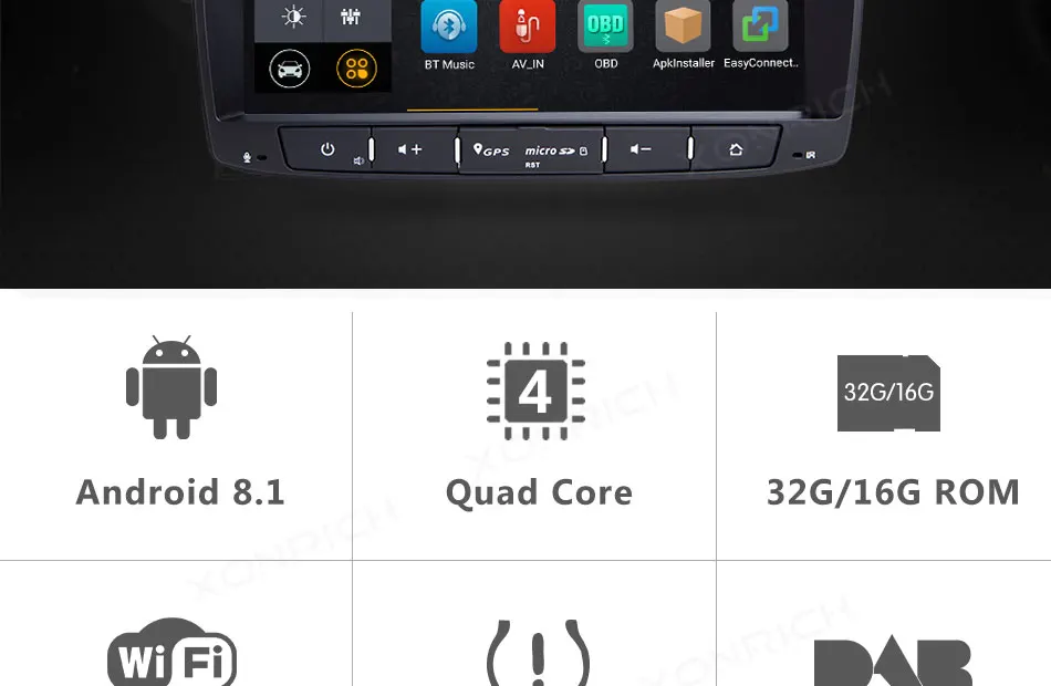 Cheap Xonrich Android 8.1 2G Car GPS For Lada Vesta Radio Stereo Navigation Audio Multimedia NO DVD Player Head Unit Wifi 4G SWC OBD2 1