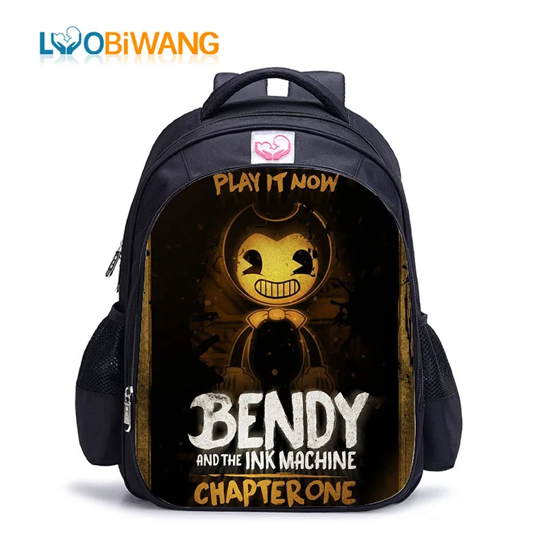 Школьные ранцы для мальчиков LUOBIWANG Bendy and The Ink Machine рюкзак с принтом из игры