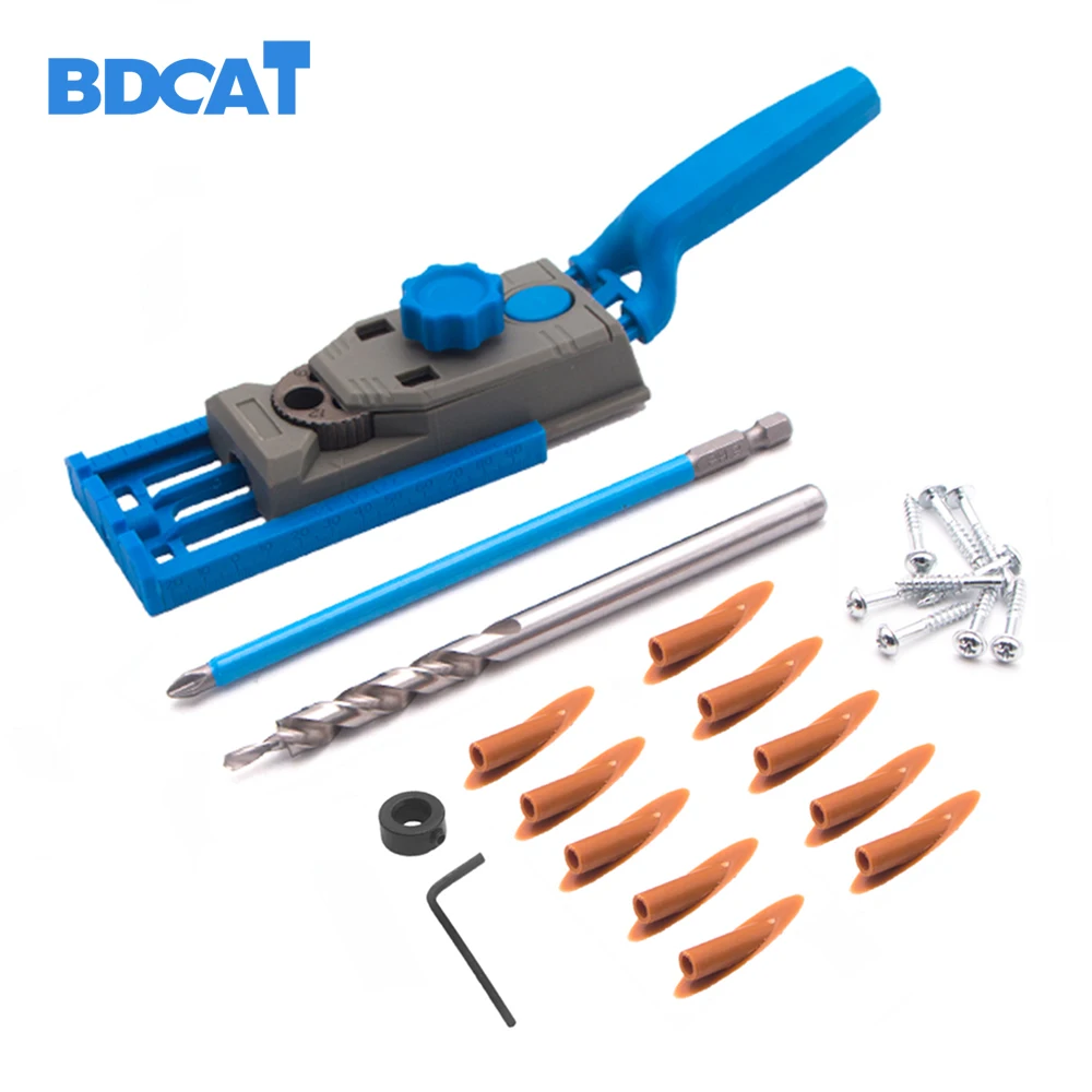 

BDCAT Pocket Hole Jig System Drill Guide for Kreg Wood Doweling Joinery Screws Clamping Jig Woodworking Drilling