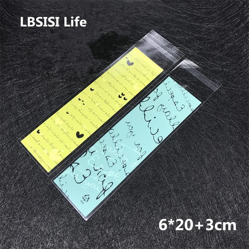 LBSISI Life, 100 шт., 6x23 см, пакеты для печенья с длинными пальцами, пластиковые подарочные пакеты для выпечки, хлеба, мыла, упаковка для капкейков, самоклеющиеся пакеты