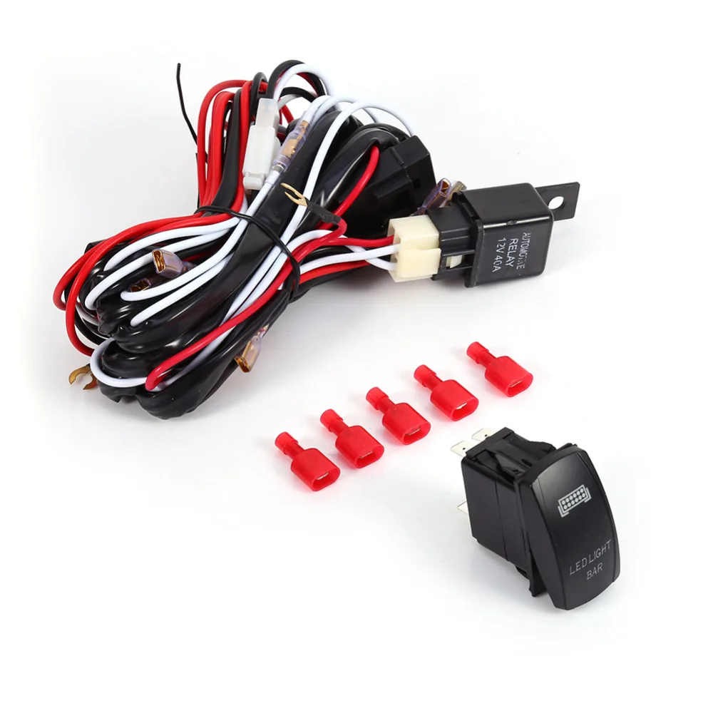 

2016 Universal Wiring Harness Kit LED Work Spot Light Bar Laser Rocker Switch 40A Relay Fuse
