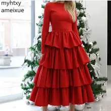 Красный для праздника новое поступление с длинным рукавом вечернее платье для мусульманских женщин Винтаж Ever Pretty платья для Для женщин вечернее платье Дубай халат De Soiree
