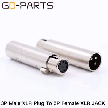 

Female 5Pin XLR to Male 3Pin XLR Plug To RCA Connector Adapter Converter For DMX Lighting Application MICROPHONE HIFI Audio DIY