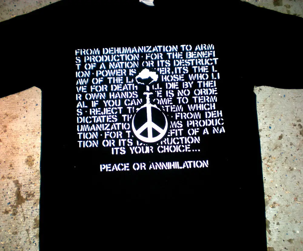 Футболка Crucifix-'Peace or' (punk oi kbd crass discharge negative minor 1984) | Мужская одежда