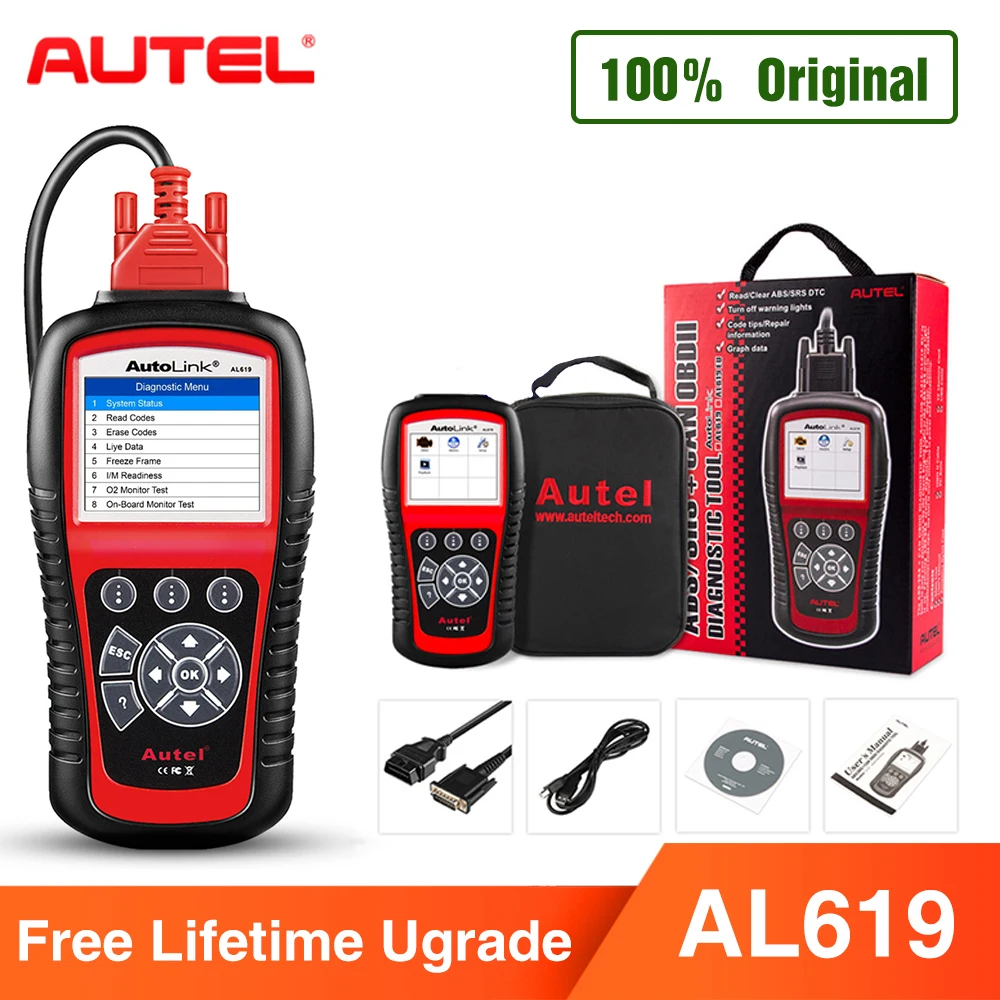 Autel AL619 OBD2 Scanner Car Diagnostic Tool Car Code Reader Engine,ABS