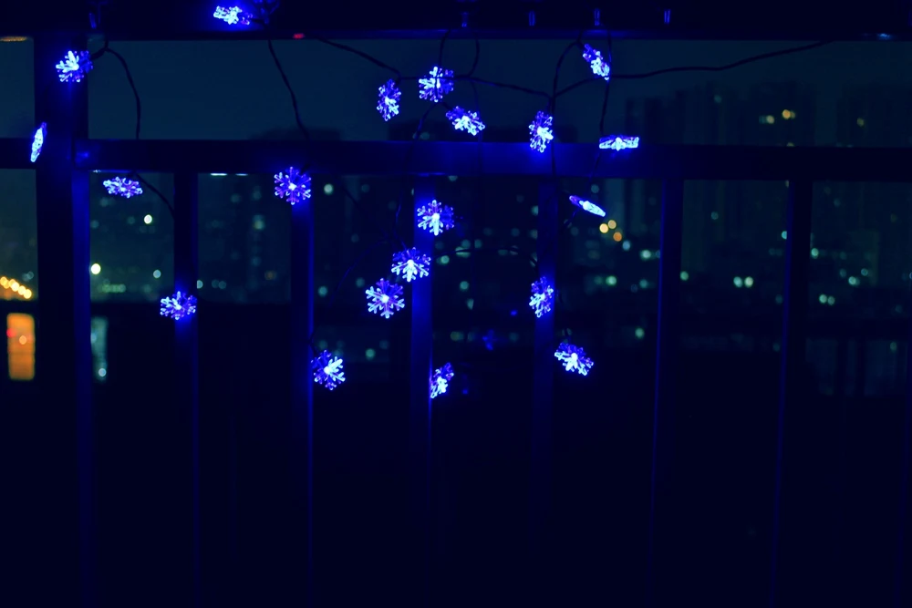 5-52 м Снежинка светодиодный светильник на солнечной батарее Сказочный светильник-гирлянда наружное украшение праздничный светильник s для сада, рождественской елки, газона, пейзажа
