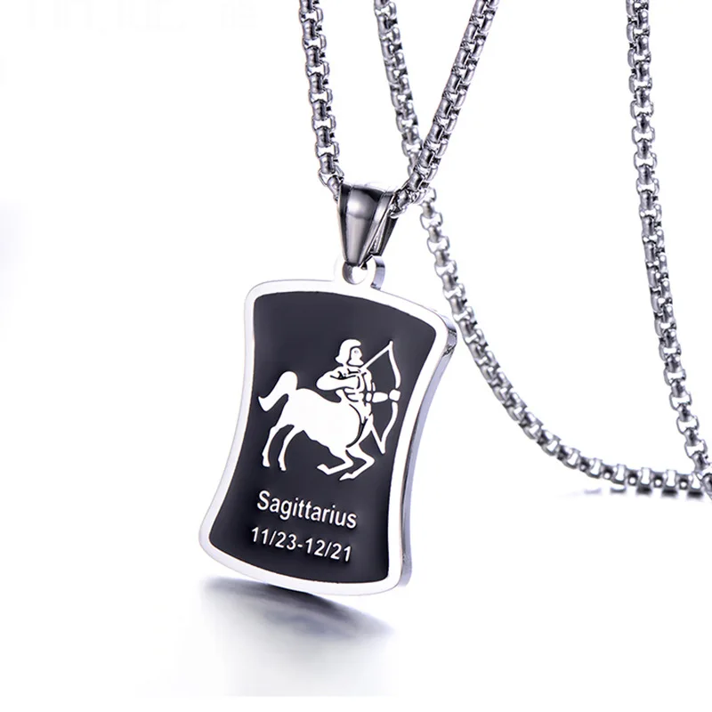 

MEN Gift Constellation Pendant Necklace Aries Taurus Gemini Cancer Leo Virgo Libra Sagittarius Capricorn Aquarius Pisces Scorpio