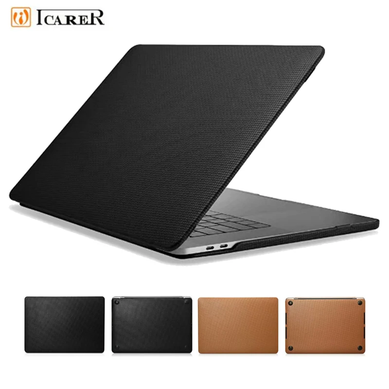 Genuine Leather Laptop Case for Apple Macbook Pro 15 2018 A1990 A1707 Flip Cover for Macbook Pro 13 2018 A1989 A1706 A1708 Shell Genuine Leather Laptop Case for Apple Macbook Pro 15 2018 A1990 A1707 Flip Cover for Macbook Pro 13 2018 A1989 A1706 A1708 Shell