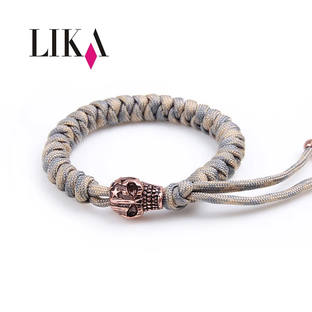 Lika Men Bracelets Umbrella Rope Sparta Helmet Shape Copper Nylon Lika Men Bracelets Umbrella Rope Sparta Helmet Shape Copper Nylon Handmade Trendy Cuff Bangles