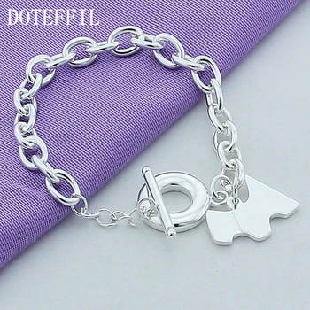 

DOTEFFIL 925 Sterling Silver Dog Pendant Bracelet OT Buckle For Woman Charm Wedding Engagement Fashion Party Jewelry