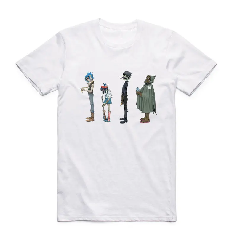 

Men And Women Print Gorillaz Rock Band ChakaKhan Noodle Murdoc Russel Fashion T Shirt O-Neck Short Sleeve T-shirt HCP930