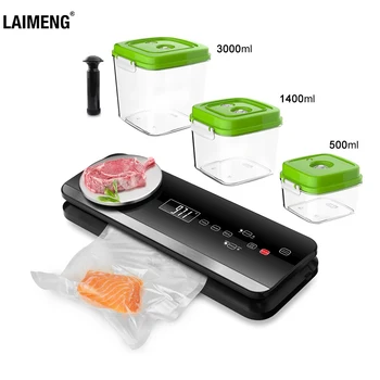 

LAIMENG Mini Automatic Vacuum Sealer Food Packing Machine With Vacuum Container Vacuum Bags Roll Sous Vide Sealing Machine S219