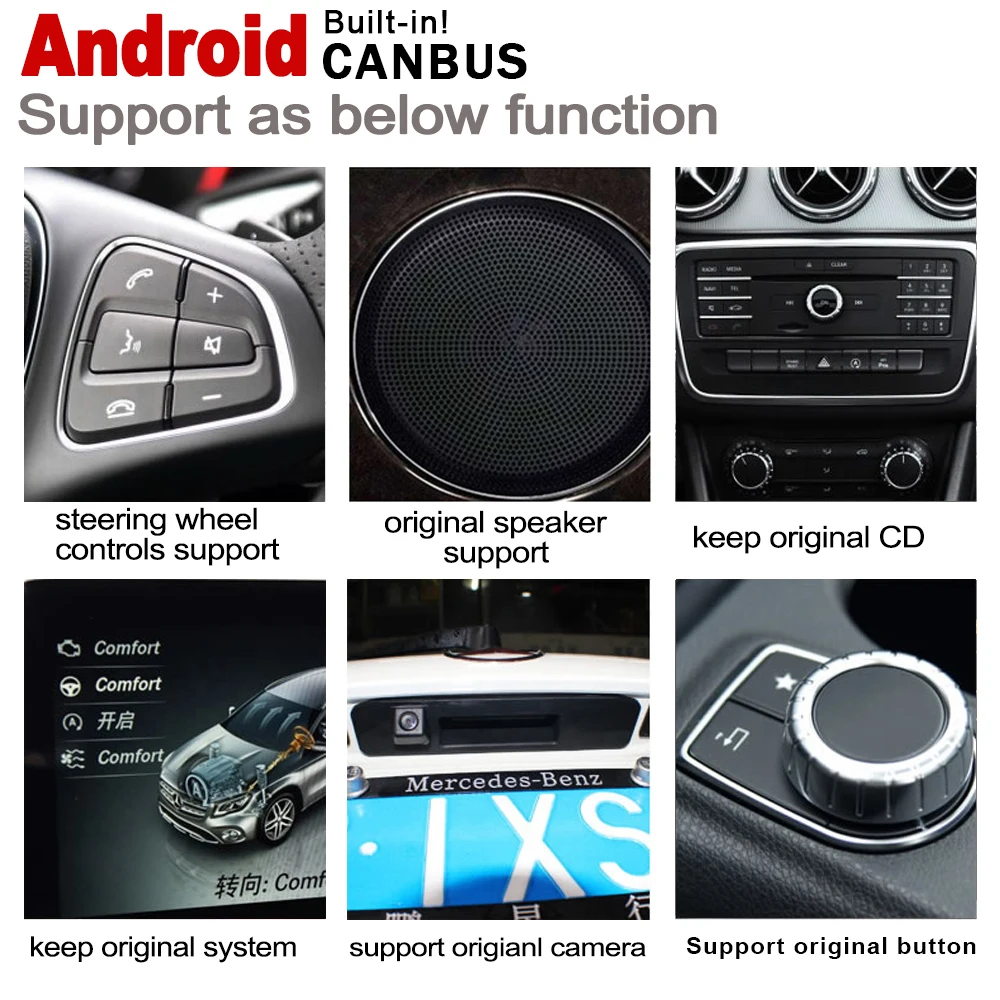 Top Android 7.0 up IPS car player for Mercedes Benz GLA Class X156 2013~2014 NTG original Style Autoradio gps navigation Bluetooth 5 Top Android 7.0 up IPS car player for Mercedes Benz GLA Class X156 2013~2014 NTG original Style Autoradio gps navigation Bluetooth 5
