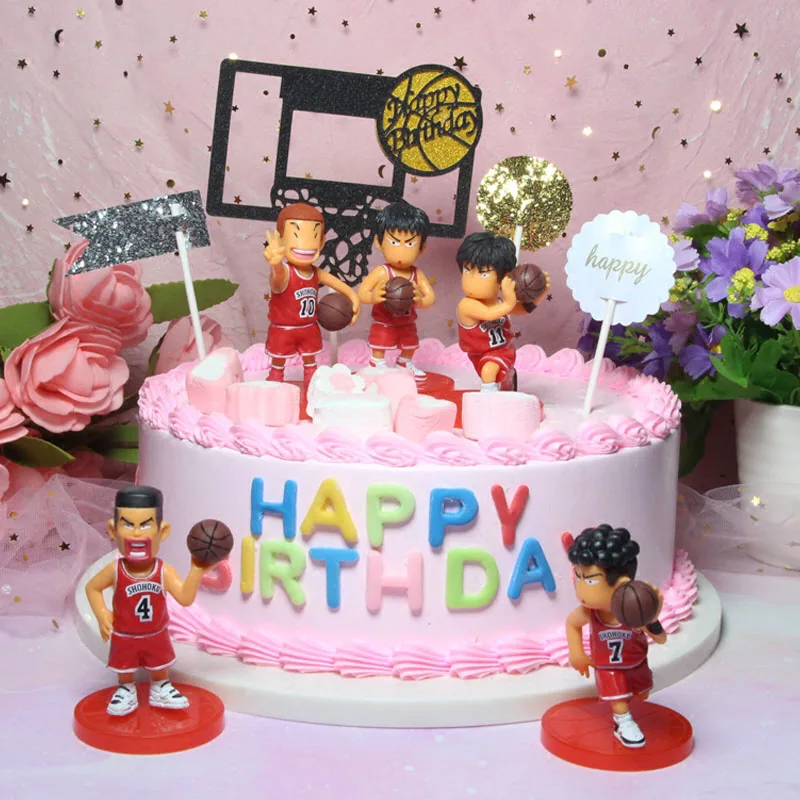 Decoration De Gateau De Basket Ball 5 Pieces Personnage De Dessin Anime Japonais Slam Dunk Sakuragi Hanamichi Decor De Fete D Anniversaire Pour Enfants Aliexpress