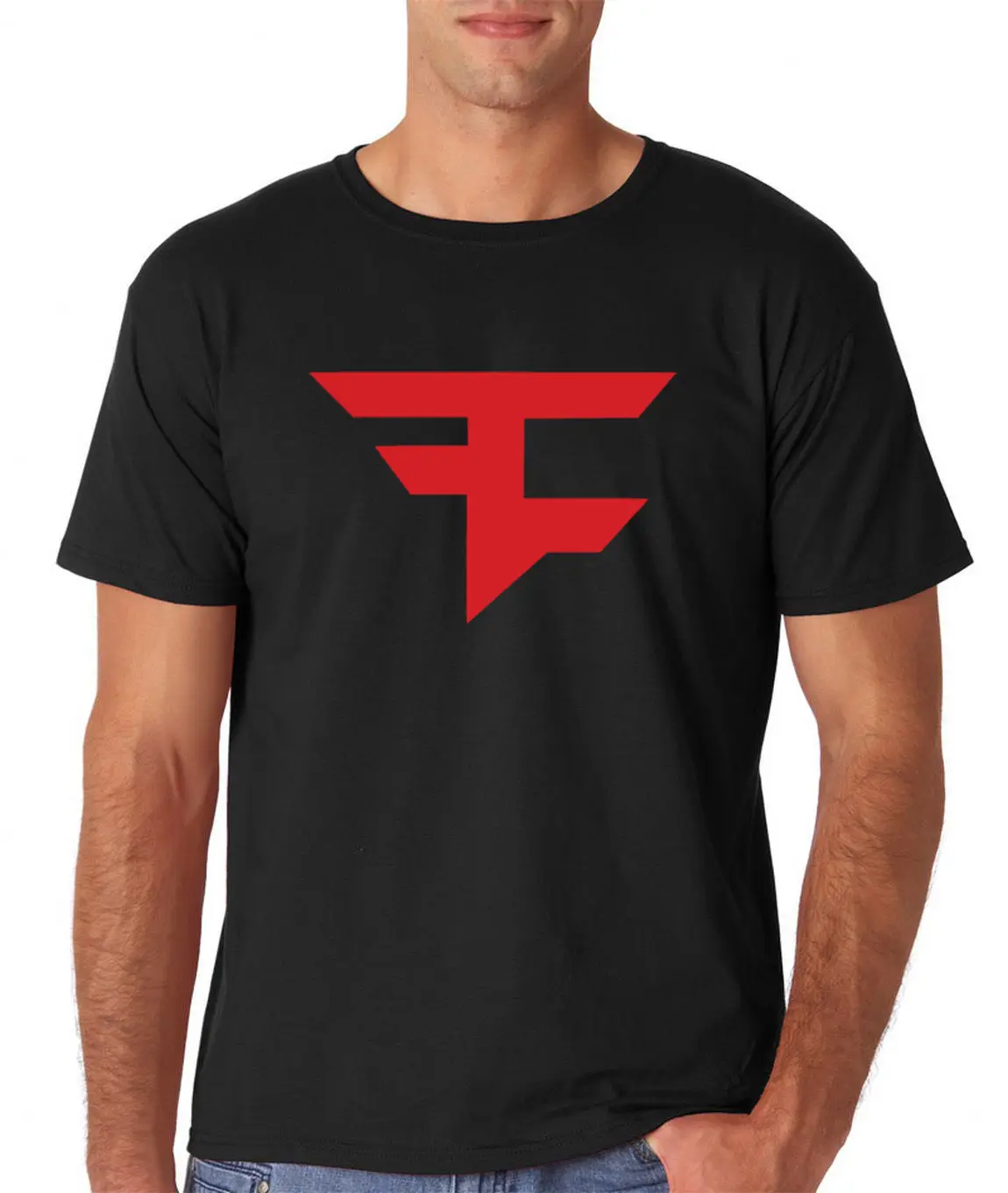 Faze Clan Mens T Shirt Gaming Top Size S 5XL Red Black T shirt Short Sleeve Man Tee Tops Summer