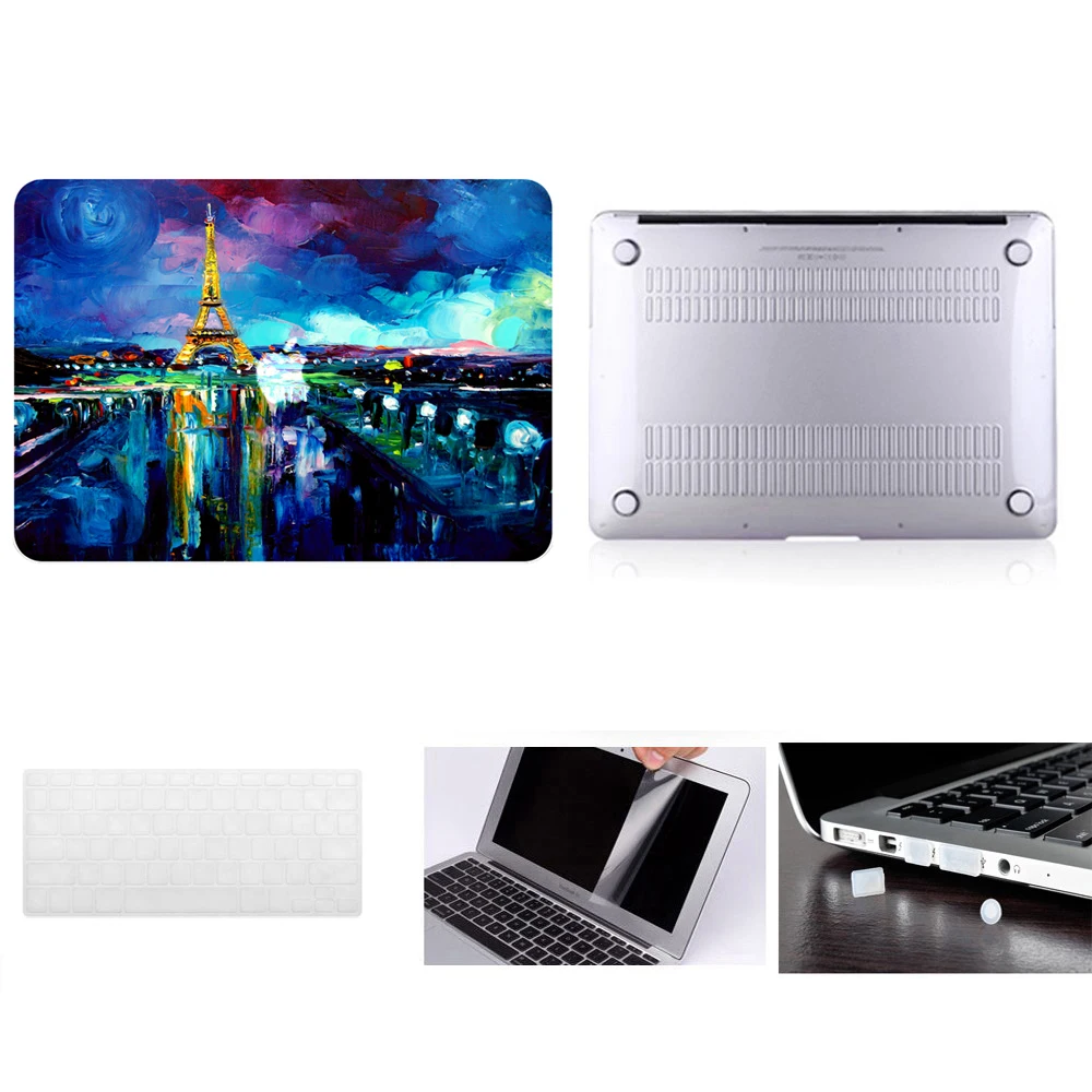 

Laptop Case Notebook Tablet Shell Keyboard Skin Cover Bag Screen Film Dust Plugs Fit 11 12 13 15"Macbook Pro Air Touch Bar A1707
