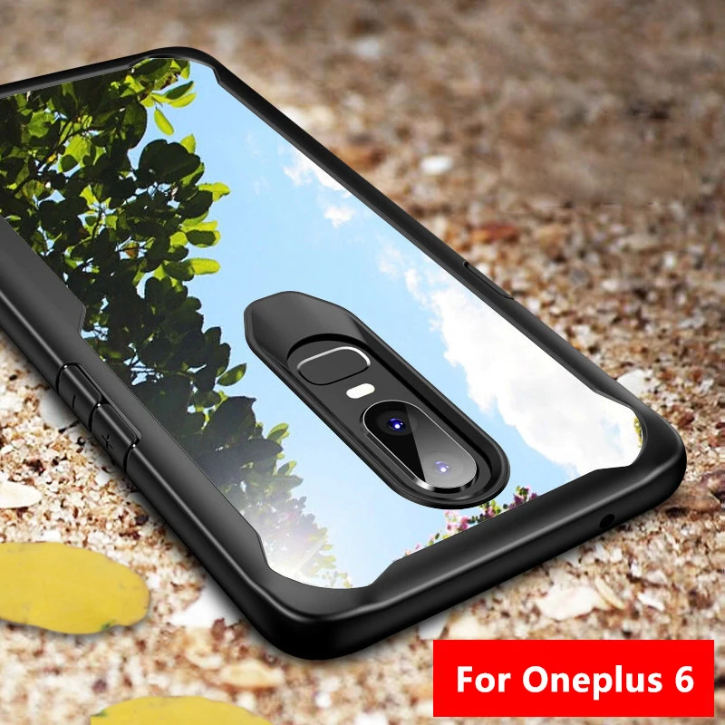 

One plus 6 Case Oneplus 6 Cover Shockproof Transparent Capa Hard PC Panel +TPU Bumper Armor Funda Case For Oneplus 6 One plus 6