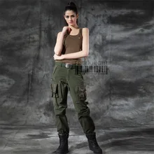 Уличные походные мужские и женские камуфляжные брюки хлопковая Униформа длинные брюки Военная парусиновая мешковатая прямая трубка Мульти сумка