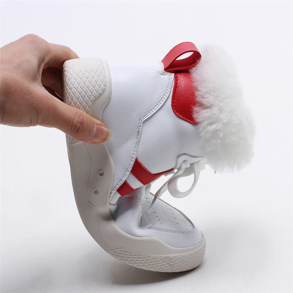 Prova Perfetto; зимние плюшевые теплые кроссовки; ботинки на шнуровке; повседневная обувь на платформе; женская обувь с толстым мехом; Botas Mujer; зимние ботинки
