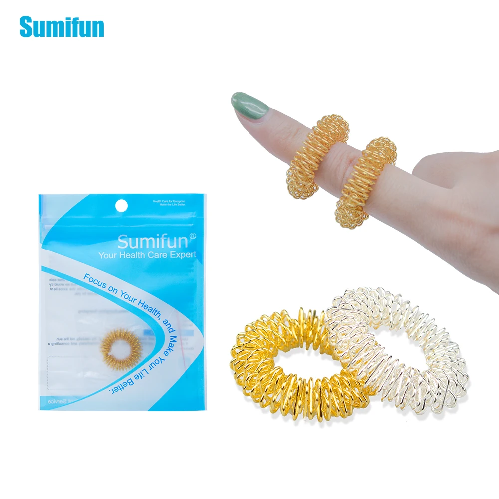 Sumifun Золотое кольцо для массажа пальцев акупунктурное из стали ухода за