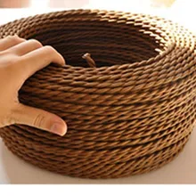 5 м/2x0.75mm много античная особым образом, винтаж провода метры коричневый плетеный кабель core деформации винтаж кабель кабель cuerda