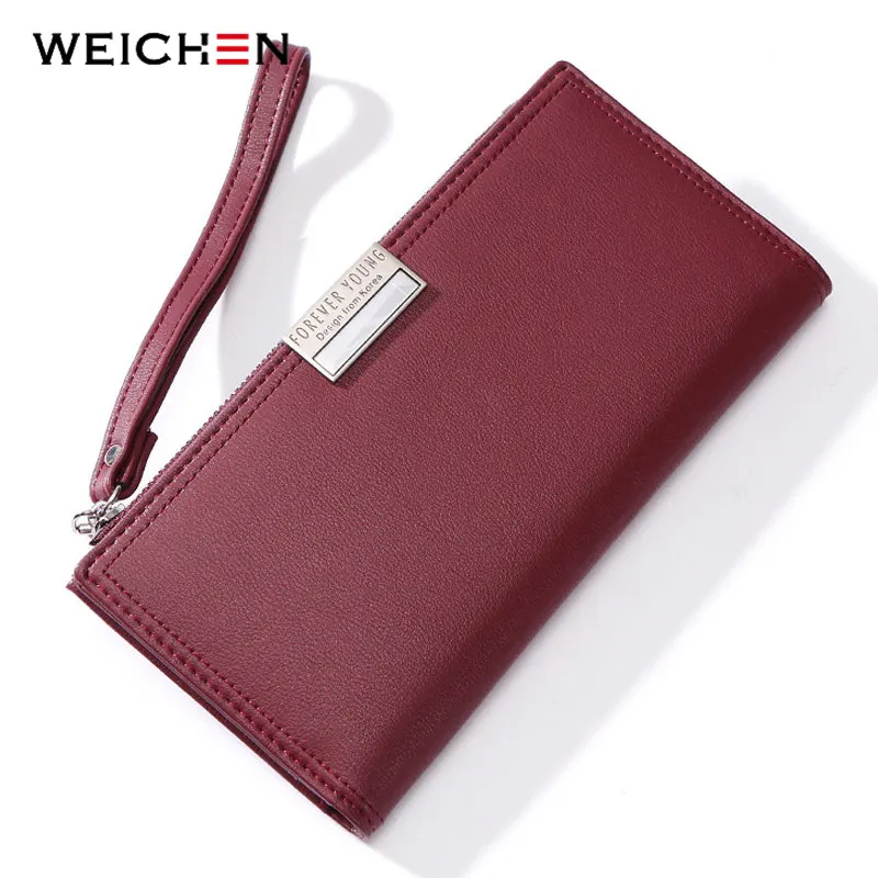 

WEICHEN New Designer Wristlet Clutch Wallet Female Brand Many Departments Women Wallet Cell Phone Pocket Card Wallet Coin Purse