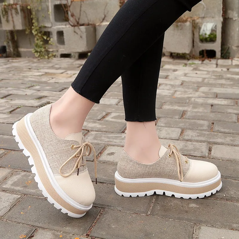

Women's fashion 2019 white casual platform shoes women's vulcanized shoes women's lace fashion shoes