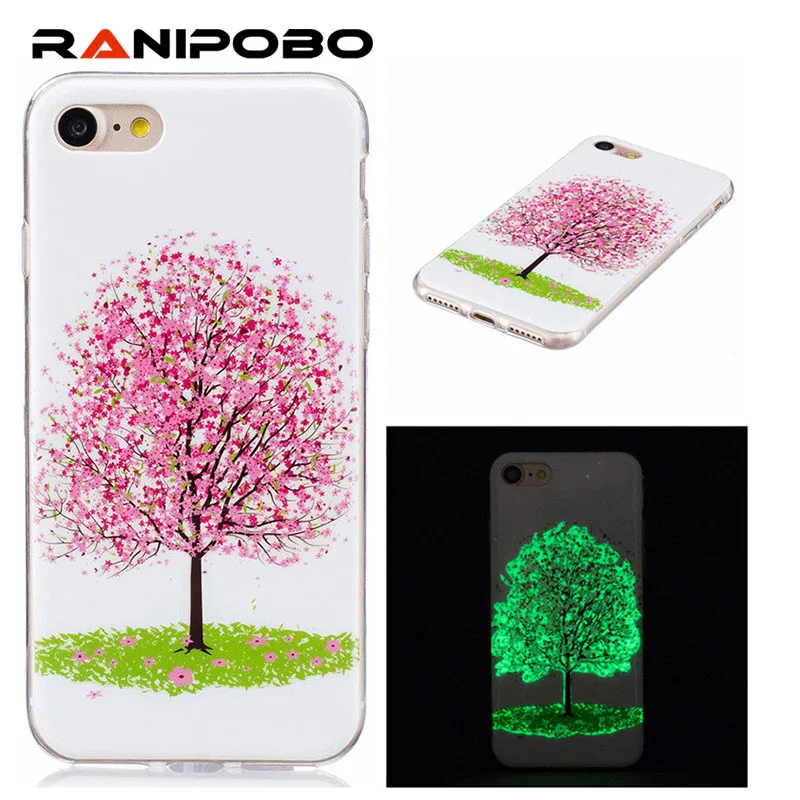 

For Iphone 5 5s SE 6 6s 7 Glow Case Ultra Thin butterfly Slim Soft Silicone Phone Cases TPU Light Cover For Iphone SE 5 5s Capa