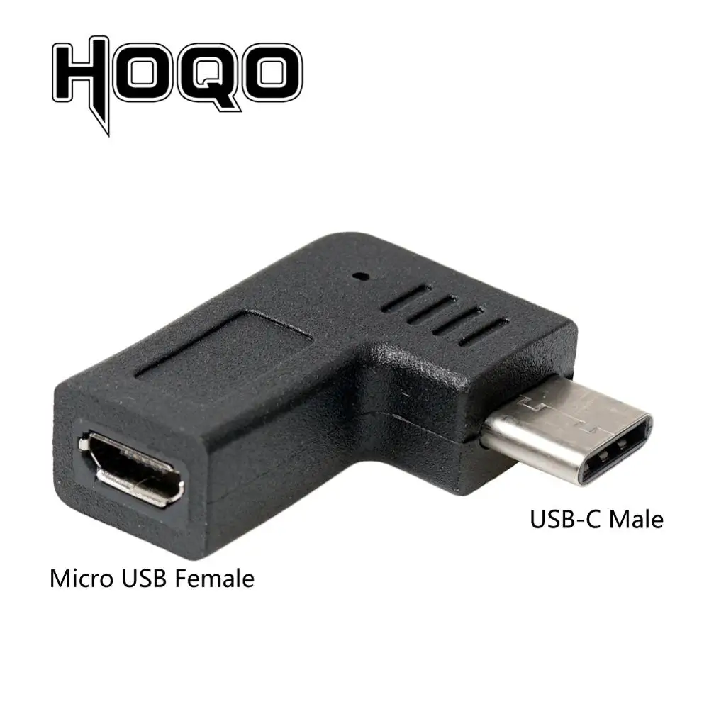 Левый угол Micro USB Мужской к type C Женский адаптер 90 градусов Microusb к USBC Женский конвертер синхронизации данных Зарядка для samsung s10 - Цвет: Micro F2USB-C M