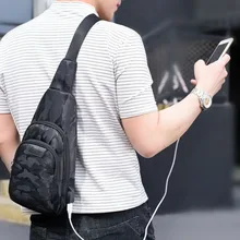 Men Breast Bags Casual Small Crossbody Backpack Korean Camouflage Sling Bag Back Pack Travel One Shoulder Strap Backpacks Bolsas