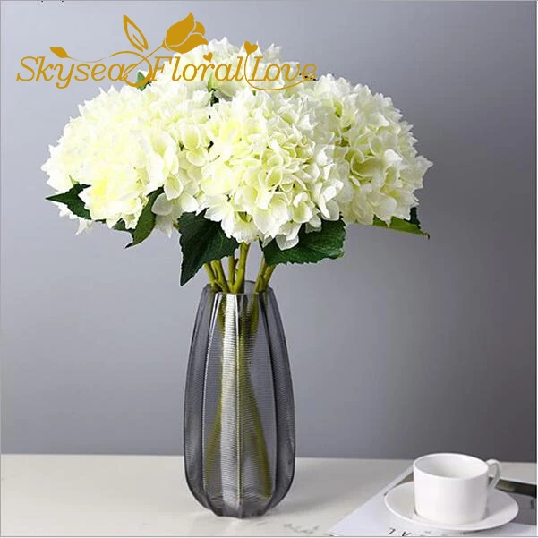 

Artificial Flowers Single Hydrangea DIY Silk Colorful Decorative For Home Wedding Decoration