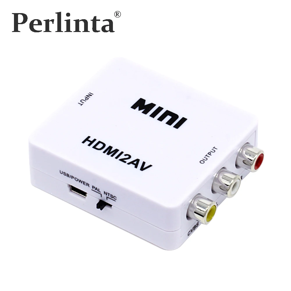 Perlinta HDMI 2 AV RCA CVBS PLA/NTSC преобразователь адаптер для компьютера DVD 720P 1080P|Кабели HDMI| |