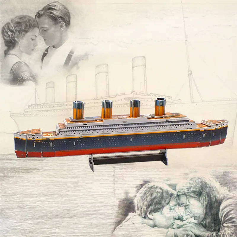 

3D Puzzle DIY Model Kids Toy Military Style Titanic Puzzle Ship Model puzzle 3d building puzzles Gift For Children